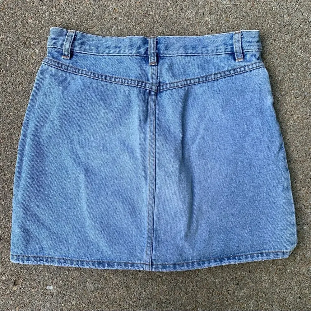 Vintage 90s London Jean button front denim skirt